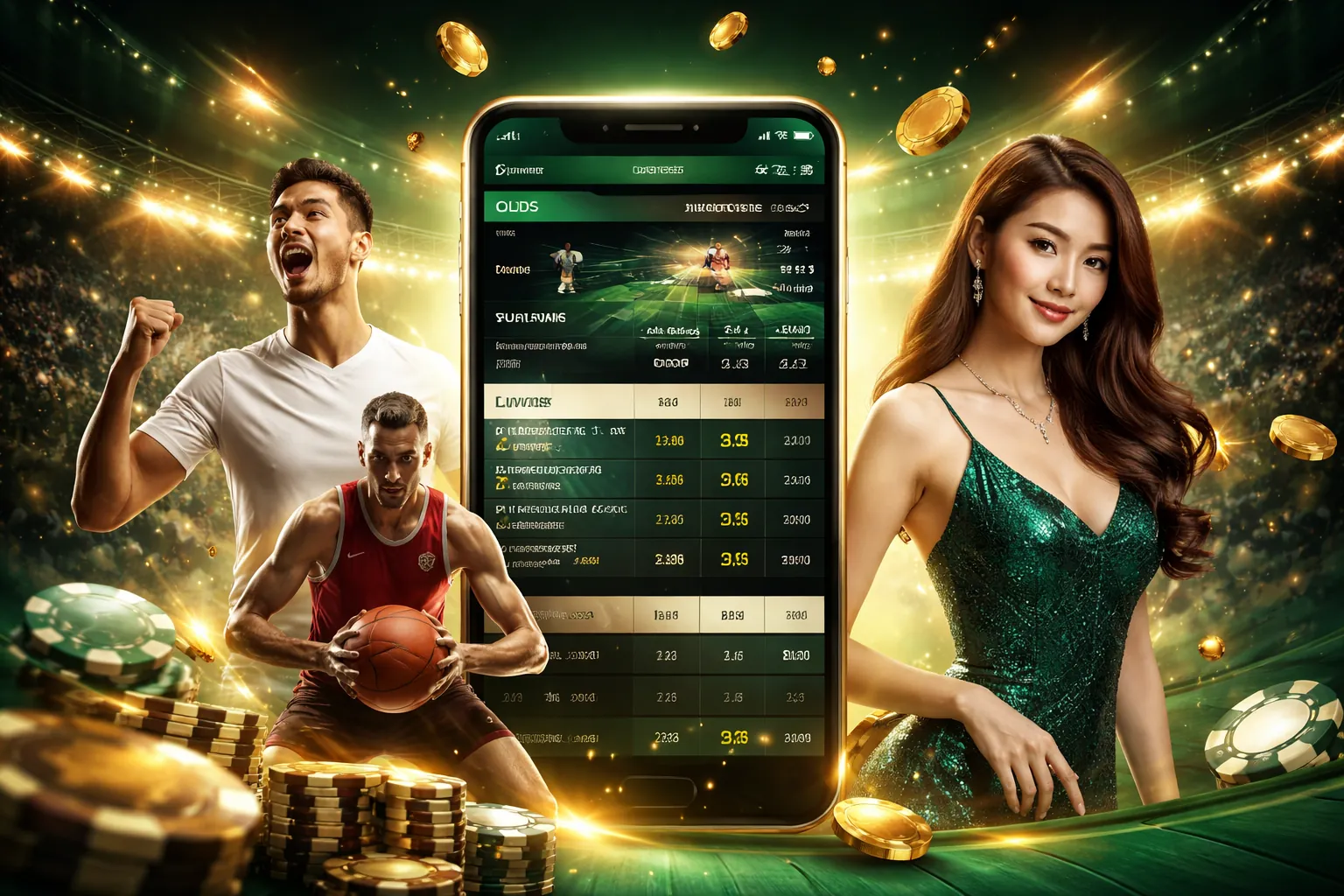 Sân cỏ huyền ảo với các biểu tượng cá cược bóng đá tại 79 king 02